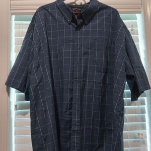 Men's Blue Plaid Casual Button Down Shirt
